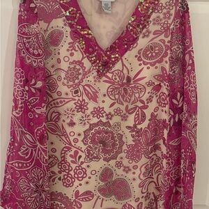 Carole Little Silk Blend Blouse |‎ M | fully lined.